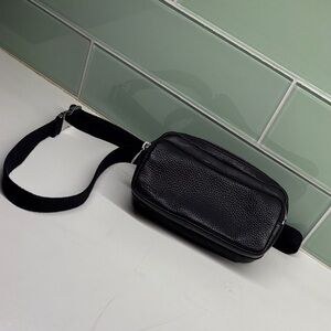 Ecco Black Leather Crossbody Bag